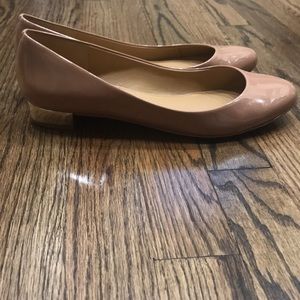 J. Crew Nude Metallic Heel Flat